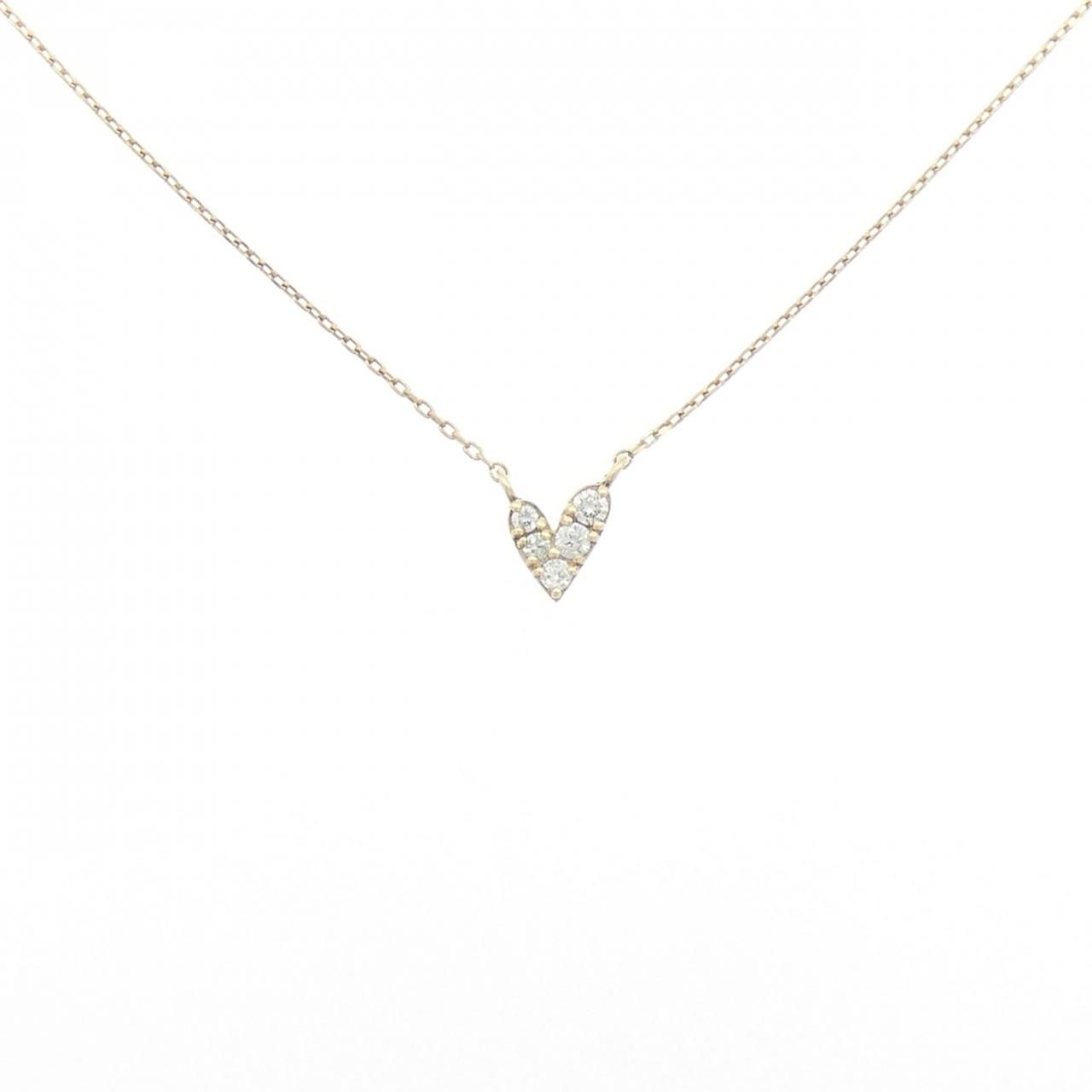 K 10 YG ハート ダイヤモンド ネックレス 0.06 CT