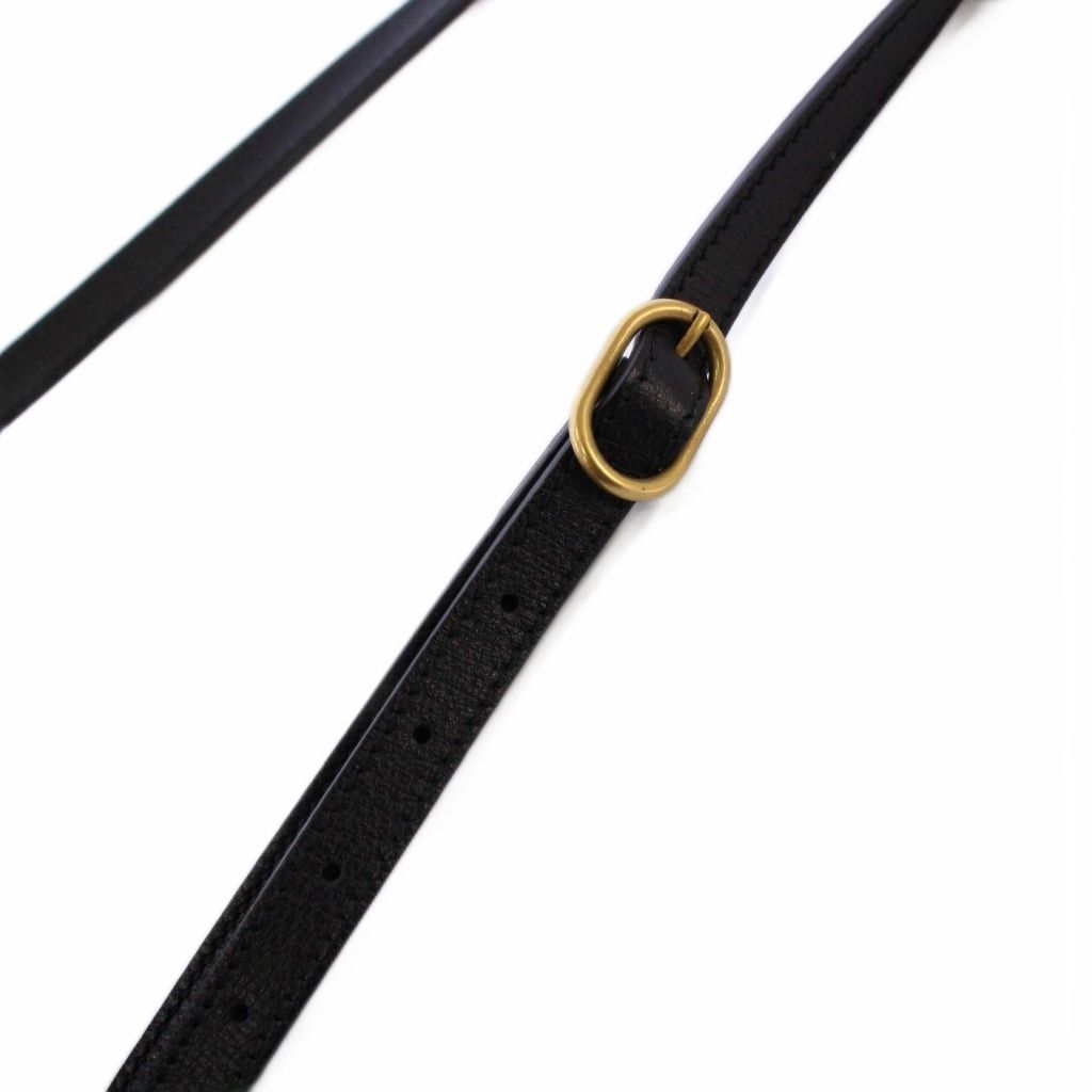 グッチ GUCCI GGベルベット ショルダーバッグ レザー 紺 黒 574978 /KH