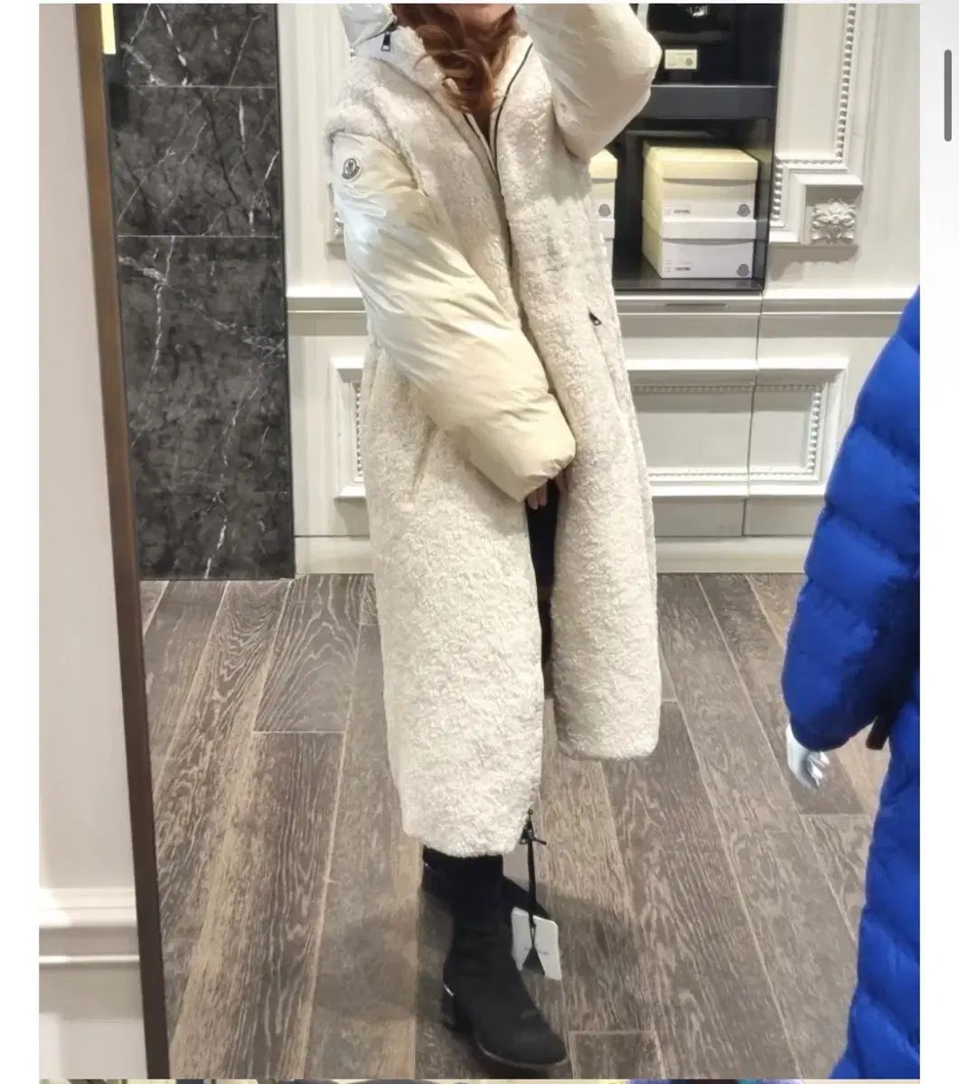 MONCLER モンクレール ボア ダウンジャケット ロング丈 12 y 成人レディース 44 細身55