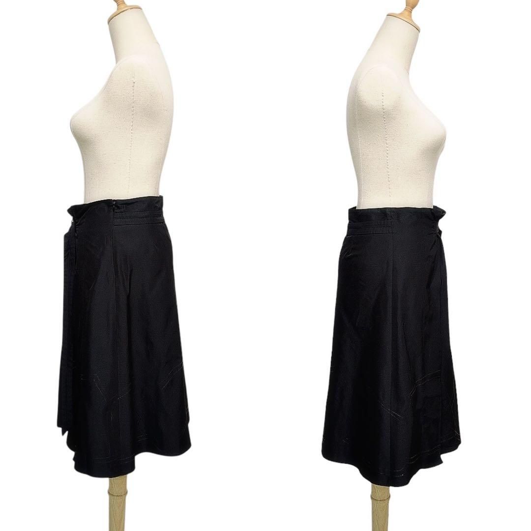 CIVIDINI チヴィディーニ【42】ロングフレアスカート ベルト イタリア製 CIVIDINI【42】フレアスカート ブラック L ベルト付き イタリア製