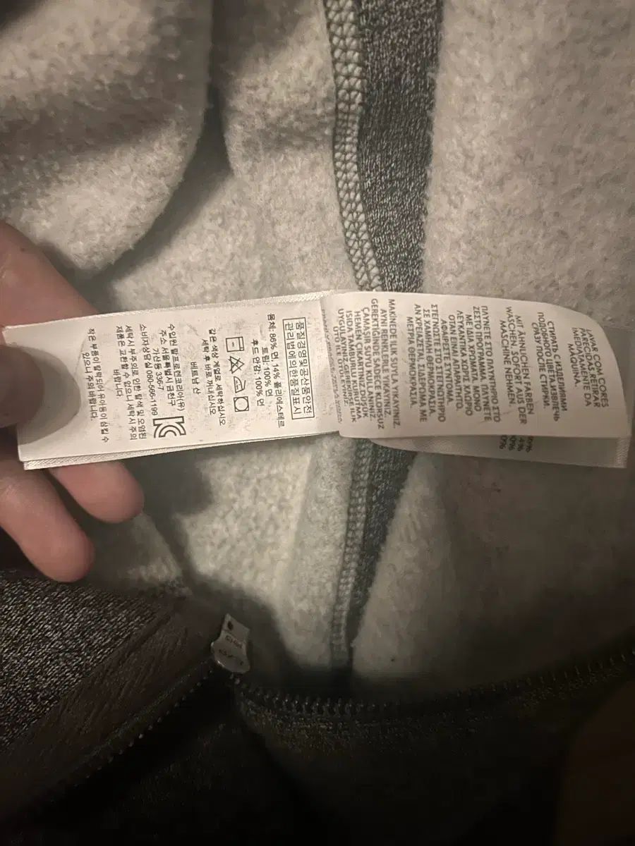 チャコール フードジップアップ