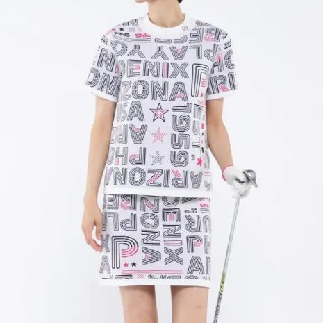 タグ付 PING セットアップニットジャカード ホワイト L