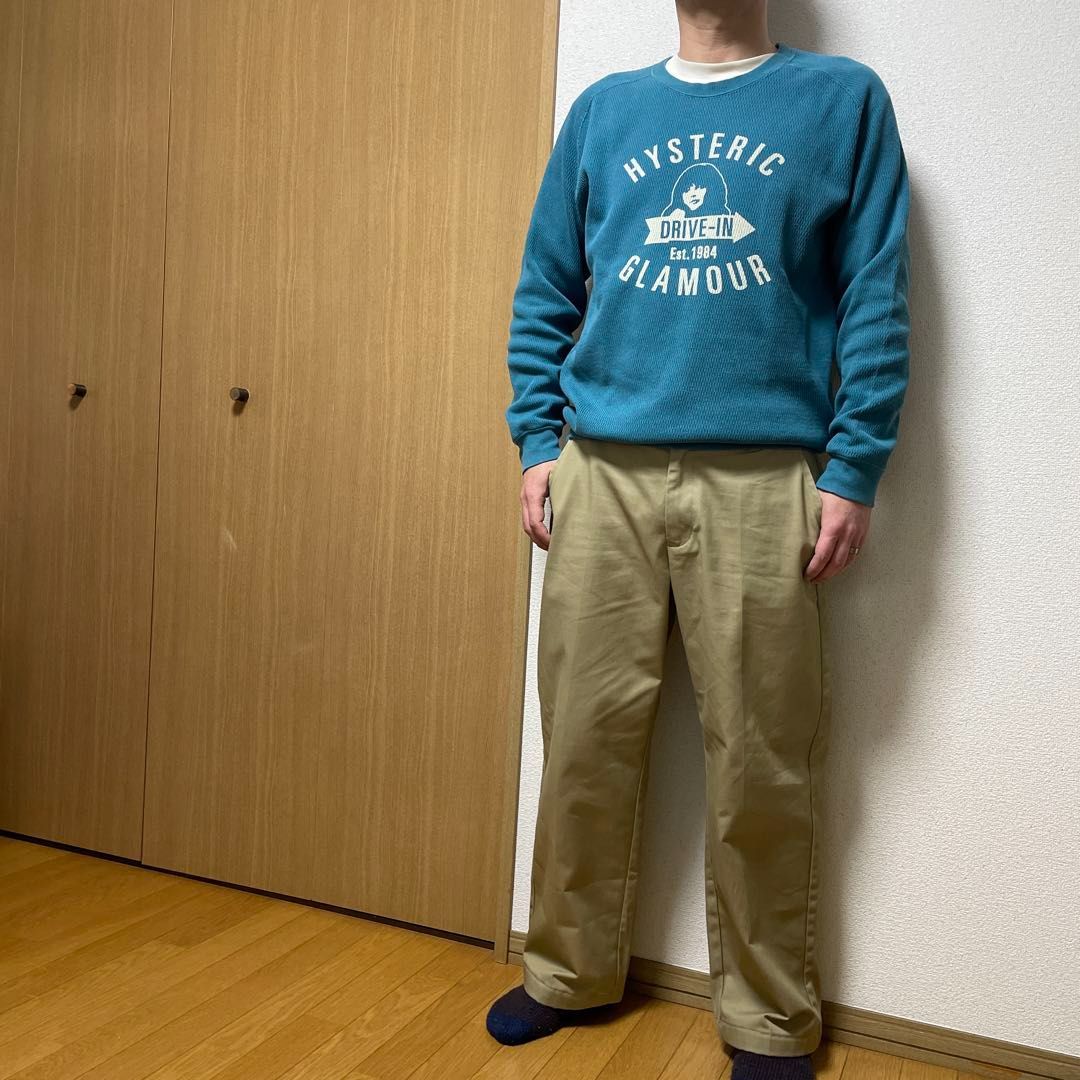 ヒステリックグラマー　サーマル ワッフル ヒステリックグラマー DRIVE-IN サーマルシャツ Sサイズ ターコイズ