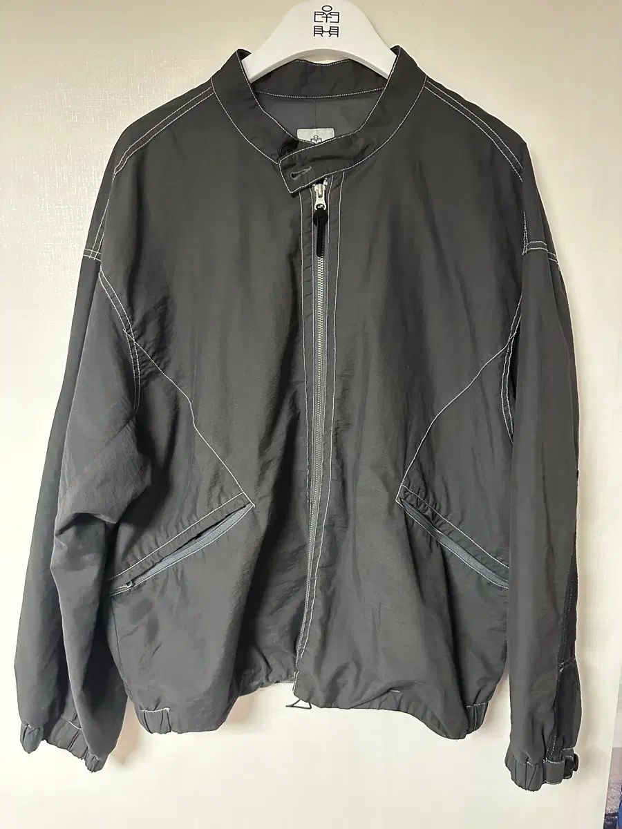 4 ポリテル ライダースジャケット チャコール