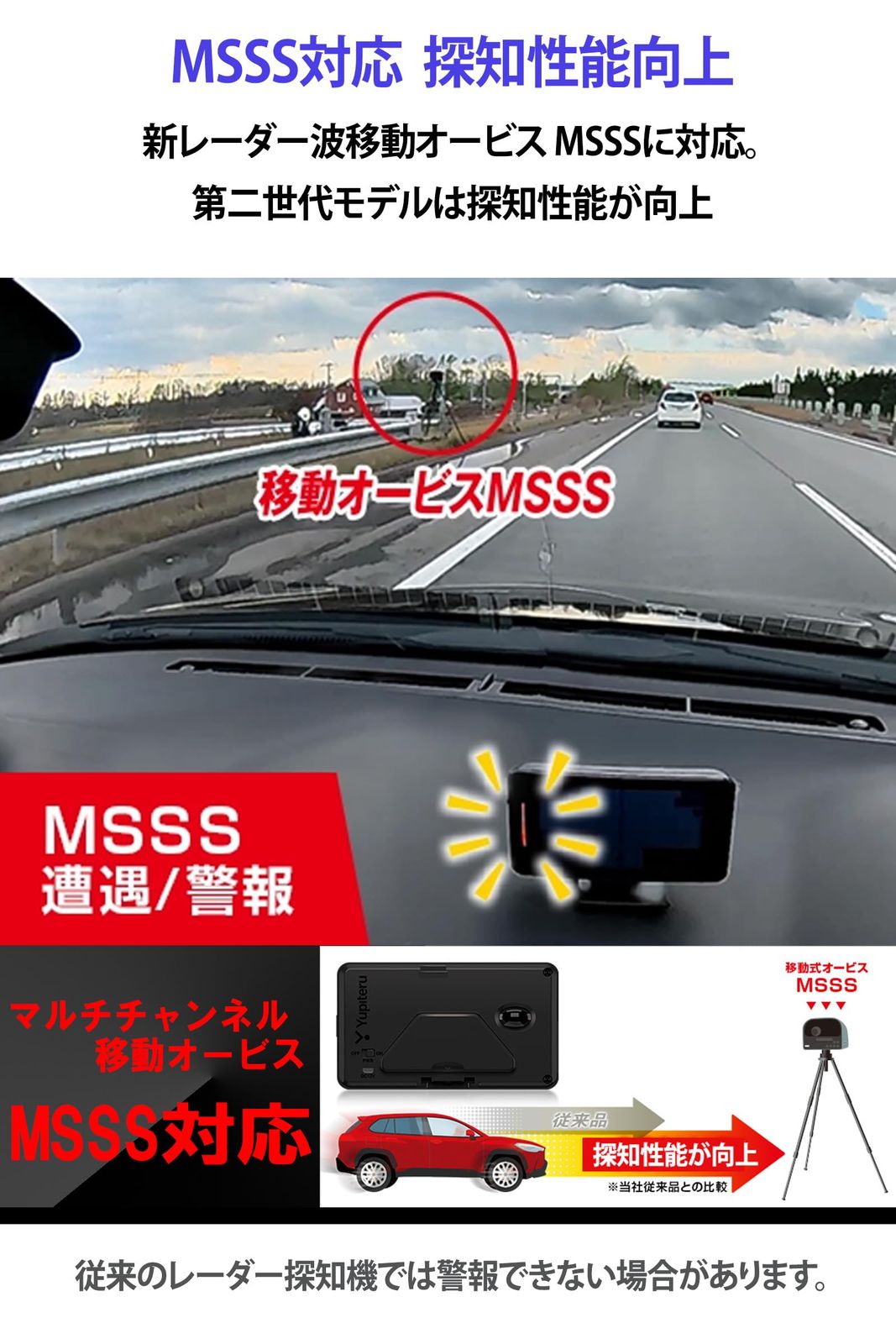 ユピテル Yupiteru MSSS対応 レーザー-レーダー探知機 SUPER CAT A 1200 無線LAN搭載フルスペックPREMIUM LINE 3.6インチ液晶 ワンボディ OBDII対応 日本製 本体 6 無線LAN
