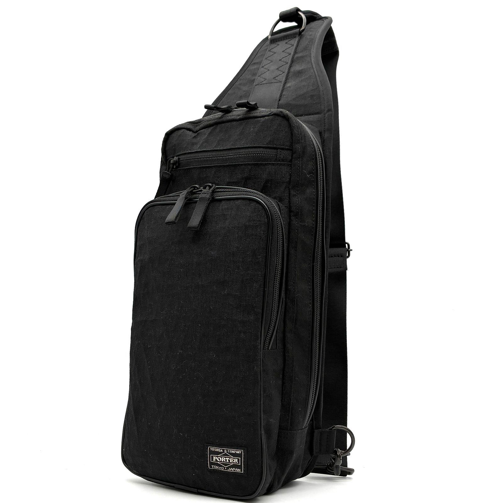 PORTER ポーター 吉田カバン ハイブリッド ボディバッグ スリングバッグ ショルダー メンズ ビジネス コーティングナイロン 軽量 ブラック 斜め掛け 多収納