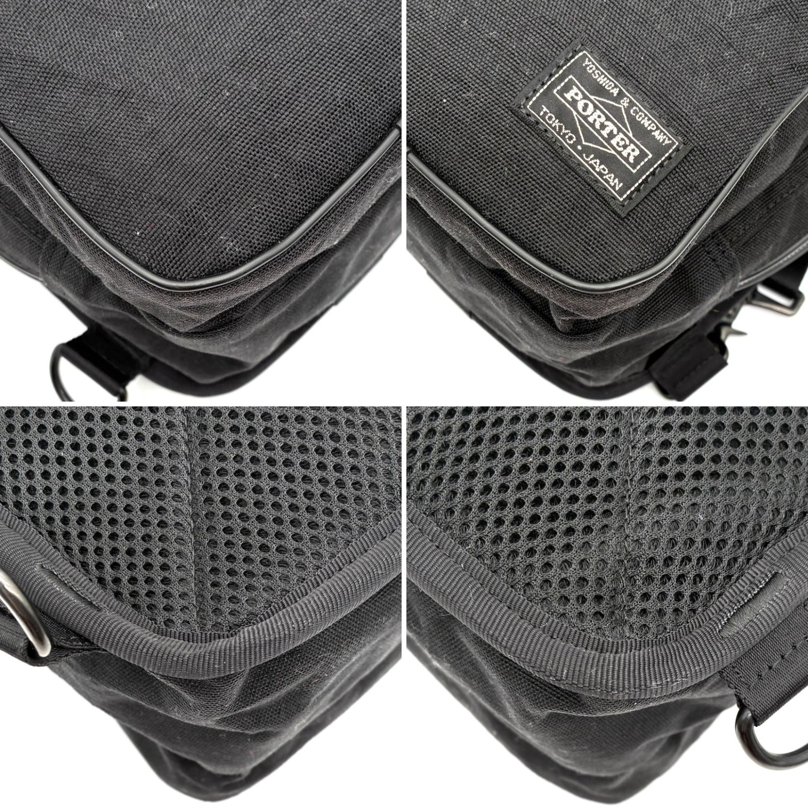 PORTER ポーター 吉田カバン ハイブリッド ボディバッグ スリングバッグ ショルダー メンズ ビジネス コーティングナイロン 軽量 ブラック 斜め掛け 多収納 ビッグシルエット 体型カバー