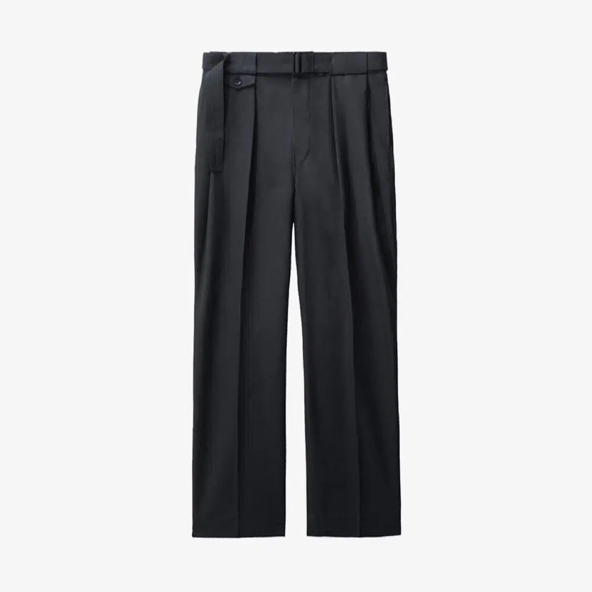 M INSILENCE KKST ダブル プリーツ ベルト付き ウール パンツ チャコール