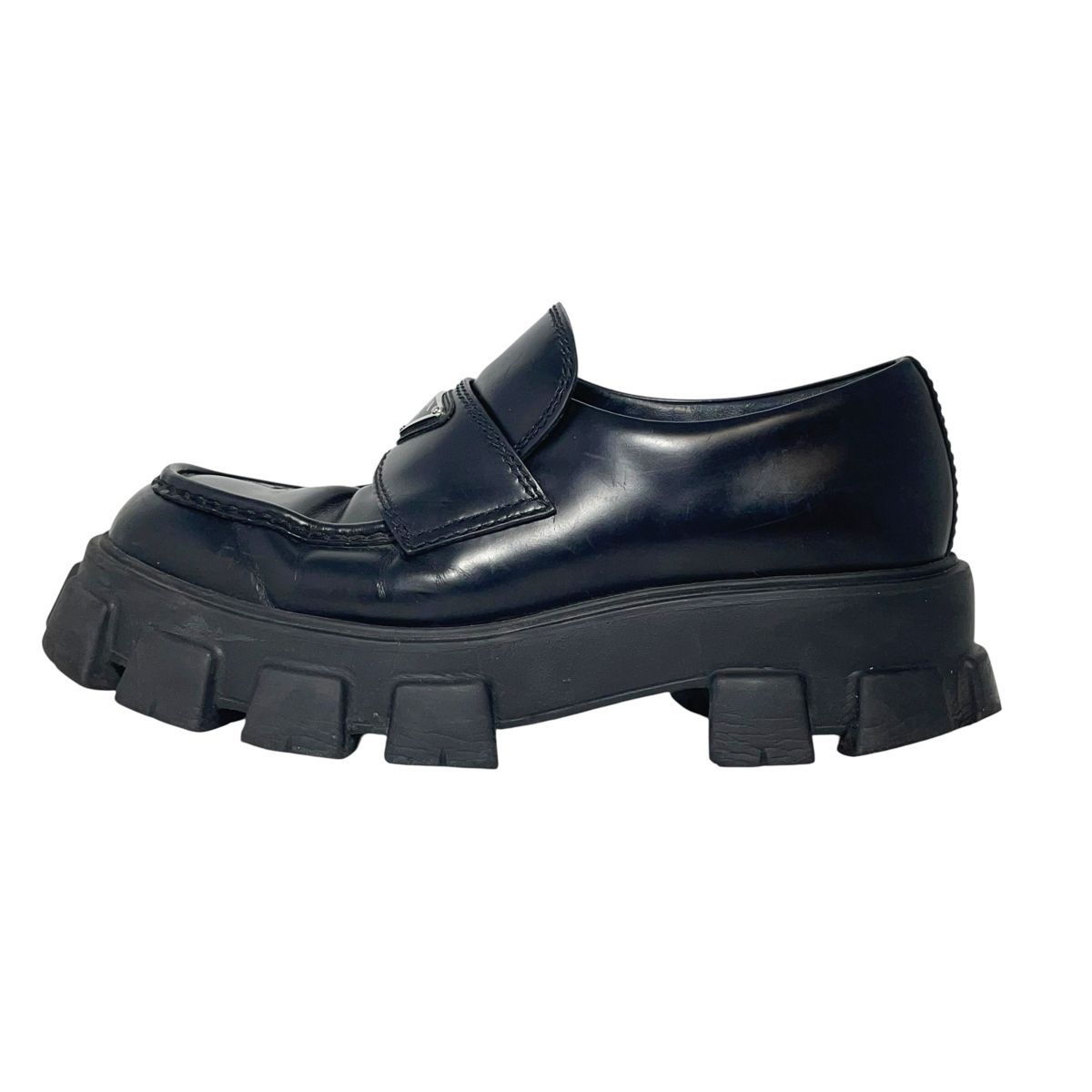 PRADA プラダ モノリス ブラッシュドレザー ローファー 2 DE 129_B 4 L_F 0002 トライアングルロゴ シューズ メンズ AO