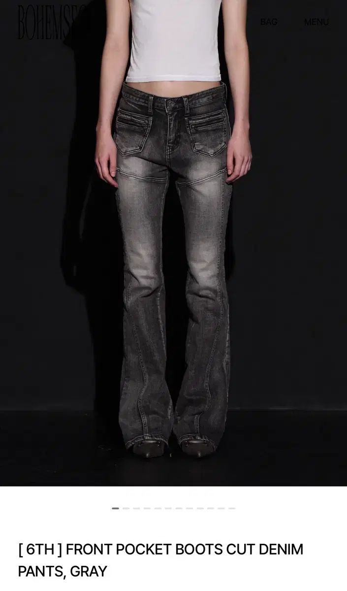 BOHEMSEO ボヘミアンソウル フロント ポケット ブーツカット デニム パンツ