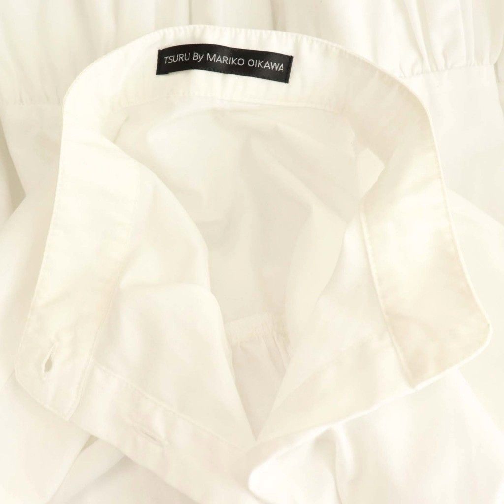 【中古】ツル バイ マリコオイカワ Voler パールボタンペプラムブラウス 七分袖 ホワイト /DO ■OS レディース ツル バイ マリコオイカワ TSURU by Mariko Oikawa Voler パールボタン