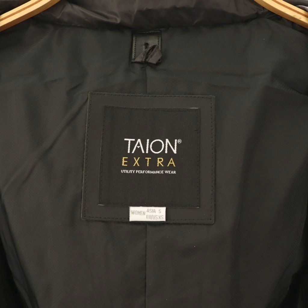 タイオン TAION EXTRA ダウンコート ジップアップ ロング S ブラック