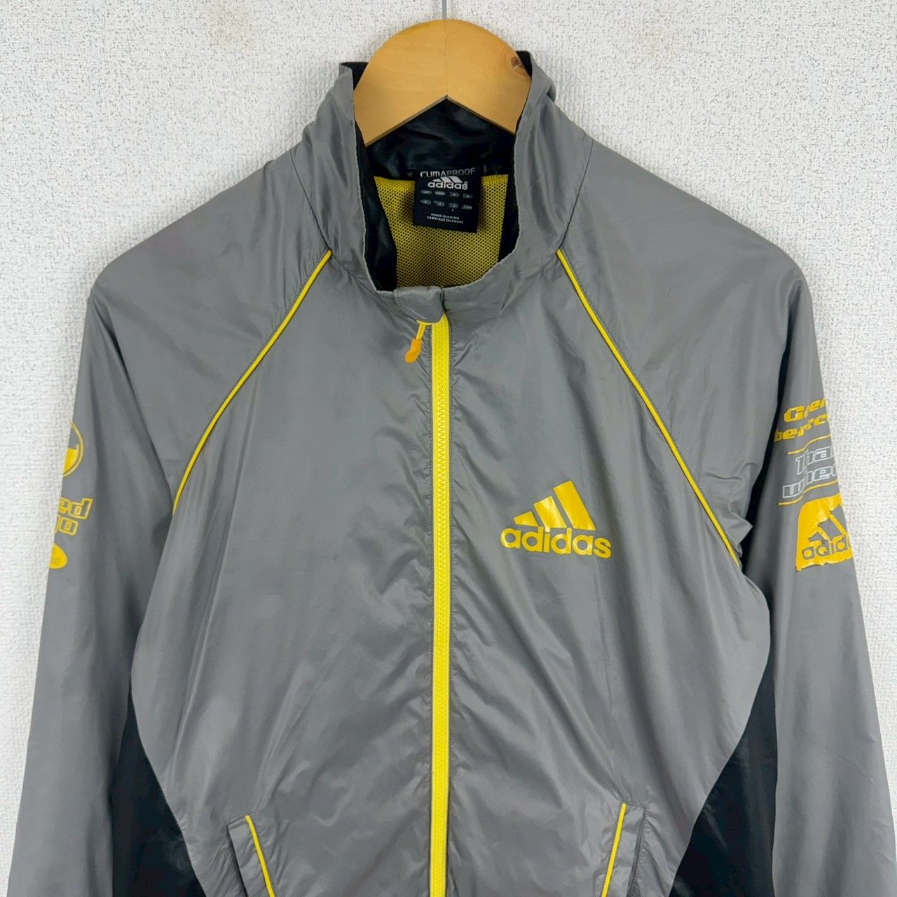 adidas アディダス ナイロンジャケット フルジップ グレー Lサイズ