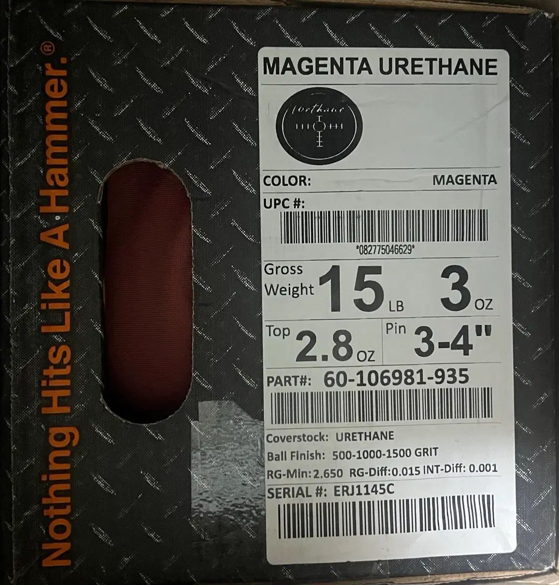 HAMMER ハンマー マゼンタ パール ウレタン 15 パウンド ボーリング