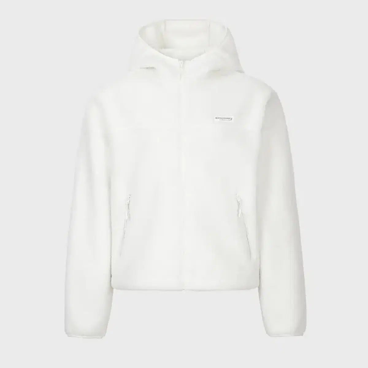 DISCOVERY 白 フリース フード ジップアップ