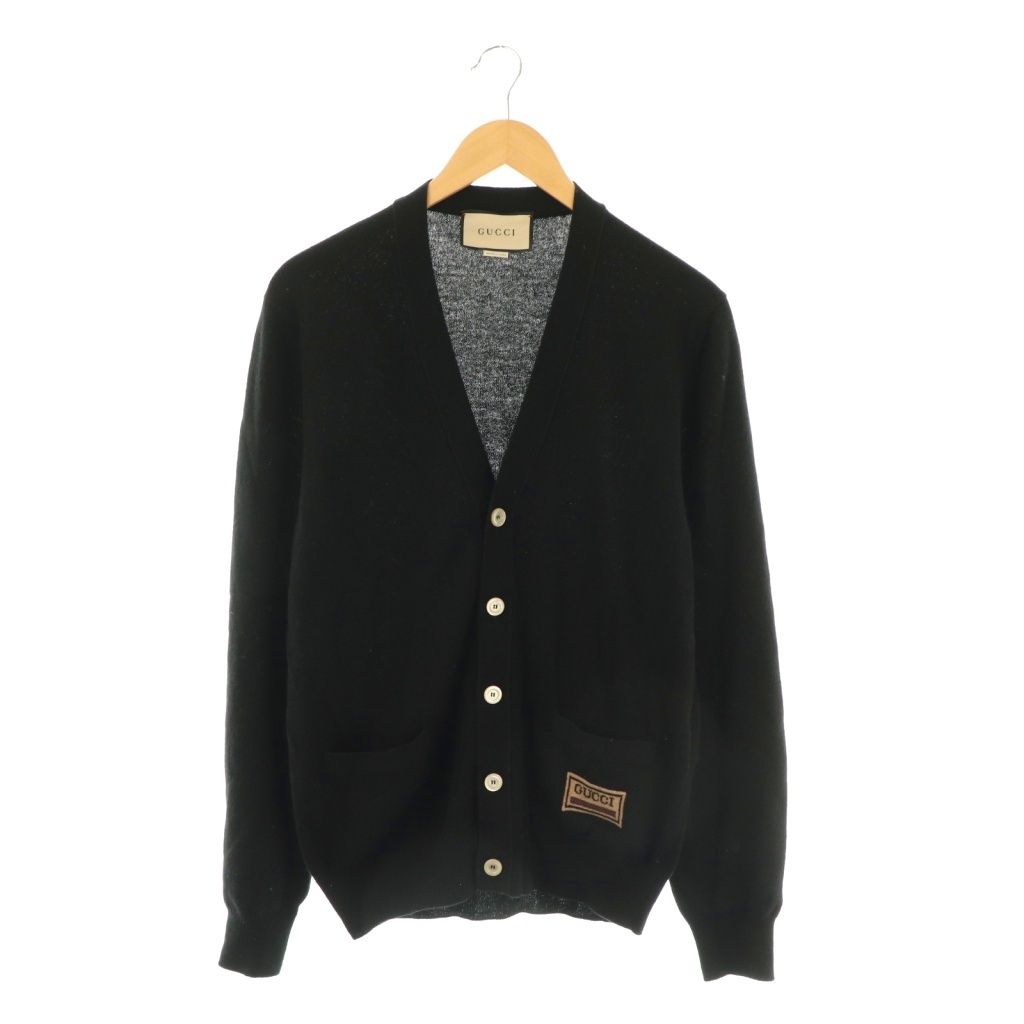 グッチ GUCCI ロゴポケットカーディガン ニット 長袖 カシミヤ ウール