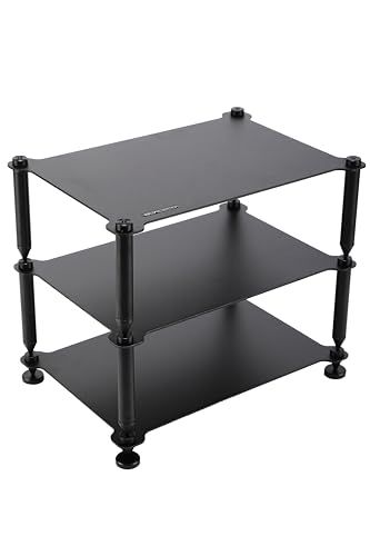 卓上型 オーディオラック 三段 6063 高強度 アルミニウム製 USB DAC パワーアンプ ラック オーディオ 変形しにくい 2種類の組み立て 小物整理 意匠特許 黒色 59766 df 9