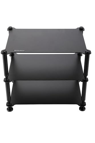  卓上型 オーディオラック 三段 6063 高強度 アルミニウム製 USB DAC パワーアンプ ラック オーディオ 変形しにくい 2種類の組み立て 小物整理 意匠特許 黒色 59766 df 9 その他 キッチン 食器