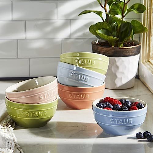 staub ストウブ セラミック ボウル 12 cm 6 Pセット マカロンカラー ギフト スープボウル ボール 耐熱 陶器 電子レンジ対応 日本 品 Z 1021-365 b 90 d 7 4 f