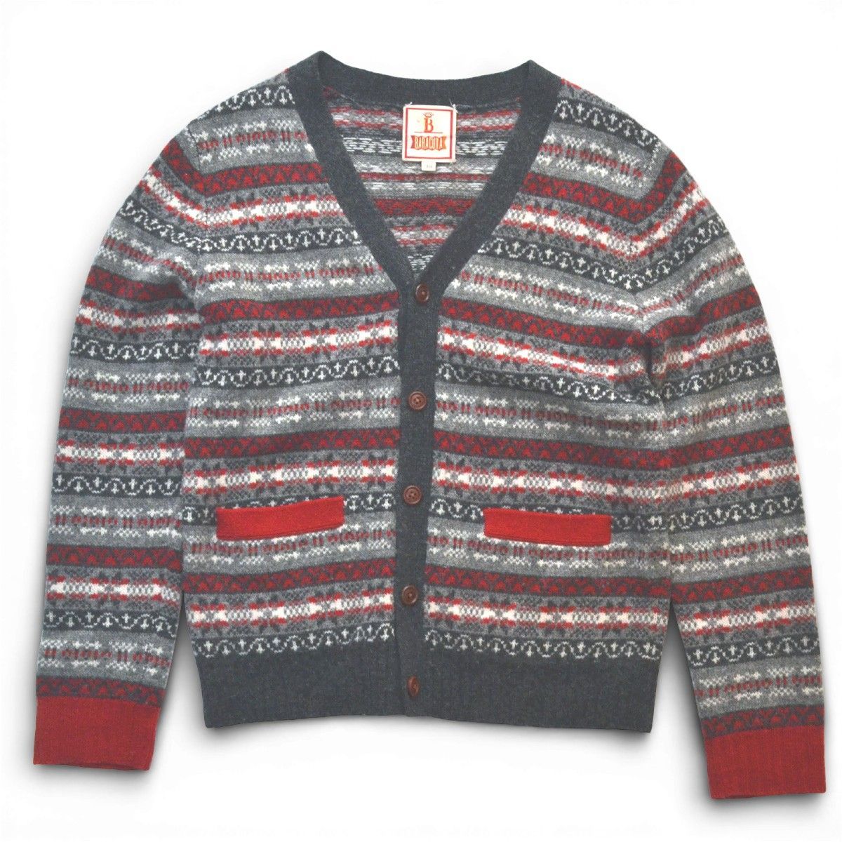 BARACUTA バラクータ スノー柄ニットカーディガン ウールセーター 長袖 