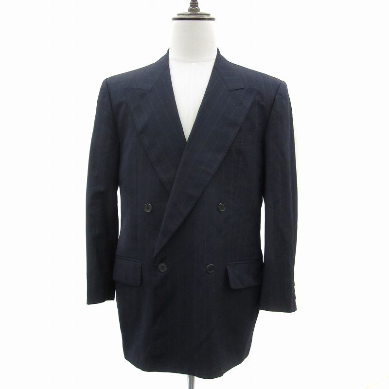 最高級✨XXXL相当 ダンヒル テーラードジャケット 総カシミヤ メタルボタン dunhill（ダンヒル）テーラードジャケット 紺 サイズ:52(XXL位) メンズ