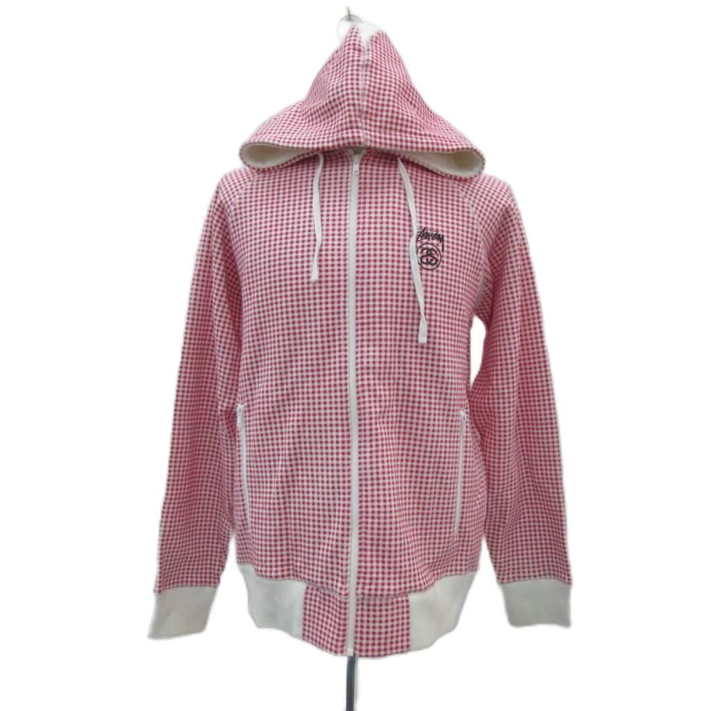 ステューシー STUSSY ジャケット パーカー L 赤 レッド ギンガム