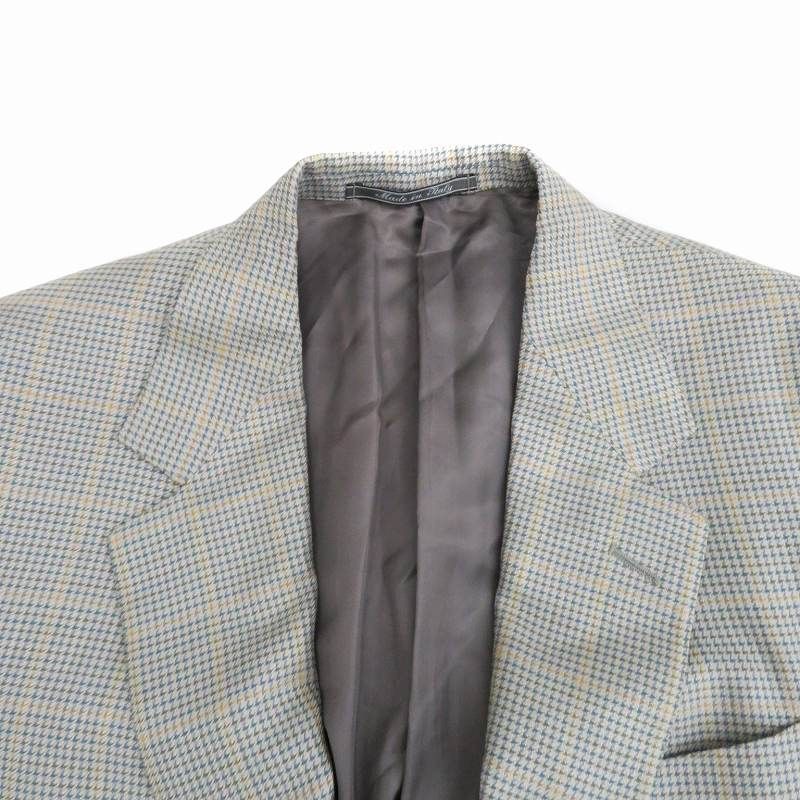 ダンヒル dunhill テーラードジャケットシングル ミドル丈 チェック柄