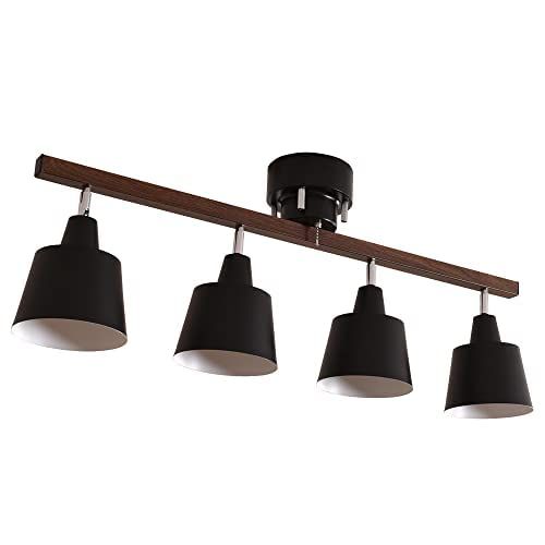 VENTOTA シーリングライト 4灯 LED対応 シーリング スポットライト E 26 木目 おしゃれ 北欧 リビング 天井 ダイニング 照明 照明器具 和室 寝室 Laios BK 電球 vo 415895 61 d 4 fd 62