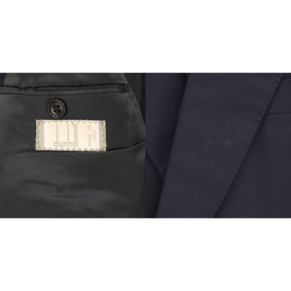 ダンヒル dunhill テーラードジャケット ブレザー 総裏地 紺 ネイビー