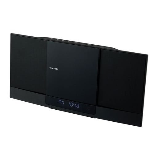 Aurex オーレックス AX-WSS 60 K ブラック スリム型サウンドシステム FMラジオ CD MP 3対応 大口径フルレンジスピーカー搭載