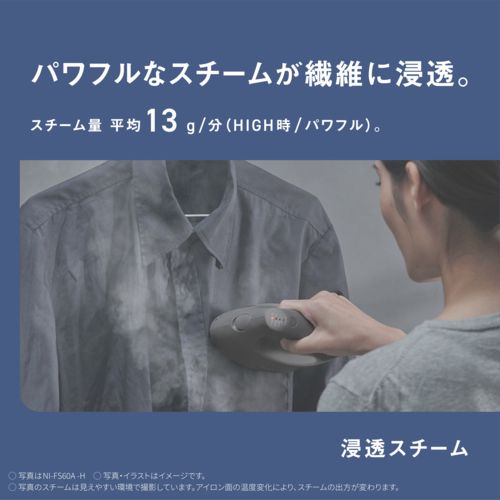 パナソニック Panasonic NI-FS 60 A-H カームグレー コードつき衣類スチーマー
