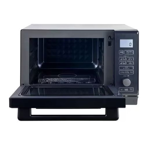 山善 YAMAZEN NERK- -B ブラック 24 L フラットオーブンレンジ 赤外線センサー搭載 縦開き