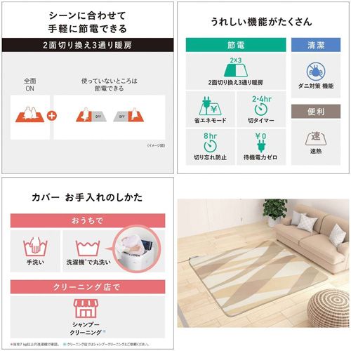 パナソニック(Panasonic) DC-2NKC1-C ベージュ 電気カーペット セット