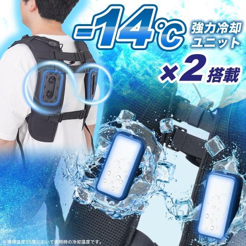 サンコー Thanko RZFHTVSBK デュアルユニットで強力冷却 ハーネス対応冷蔵ベスト