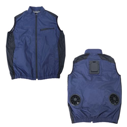 サンコー Thanko 圧倒的に冷える冷蔵服4 モデル ベストタイプ ネイビー 3 L 胸囲126 cm 肩幅50 着丈70 USB給電