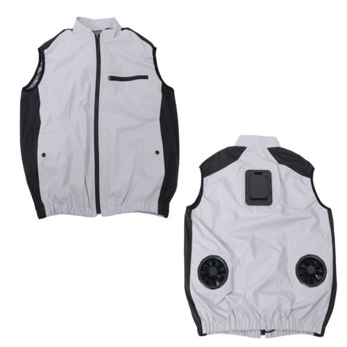 サンコー Thanko 圧倒的に冷える冷蔵服4 モデル ベストタイプ シルバーグレー 3 L 胸囲126 cm 肩幅50 着丈70 USB給電