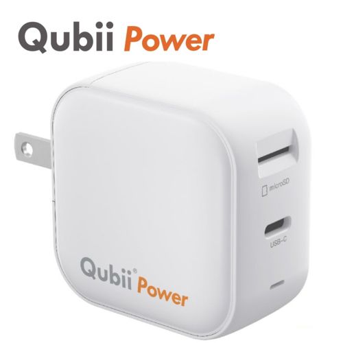 maktar MKPQP 45-W ホワイト Qubii Power USB-C USB充電器 充電と同時に自動バックアップ iPhone iPad iOS android対応