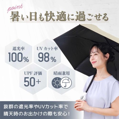 サンコー(Thanko) ファンブレラ POLE クラシックブルー ファンが入った