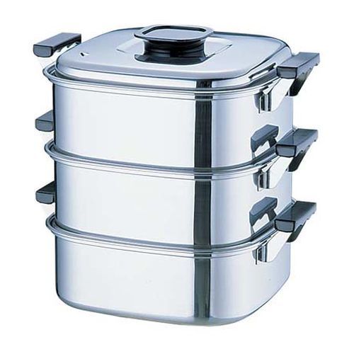 桃印18-0角型蒸器 29 cm 3段