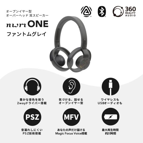 【新品•未開封】 NTT sonority ONE MBH001 ダークグレー NTT sonority nwm ONE MBH001 オープンイヤーヘッドホン