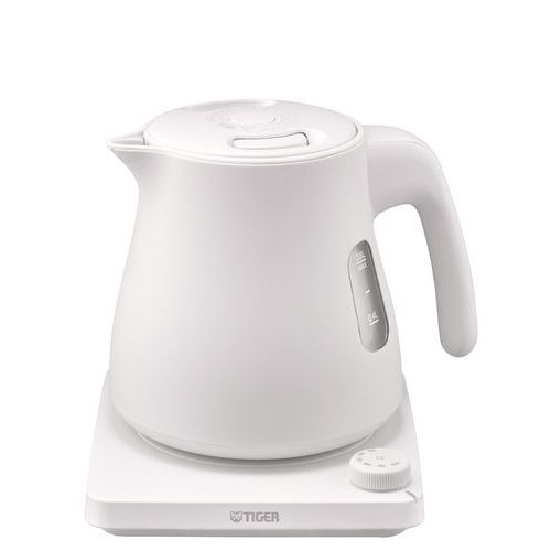 タイガー魔法瓶 TIGER PTV-A 080 WG グレイッシュホワイト QUICK-SAFE＋ 温度調節機能付蒸気レスケトル 0.8 L