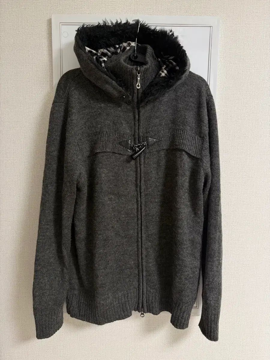 日本 ヴィンテージ ニット CHECK フード ジップアップ