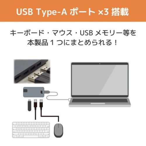 RATOC systems RS-UCHD-PHL4 USB Type-C マルチアダプター 4K60Hz・PD対応・30cmケーブル