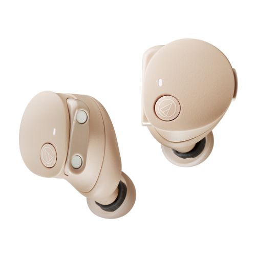 オーディオテクニカ audio-technica ATH- ベージュ 完全ワイヤレスイヤホン マグネティックスイッチ機能
