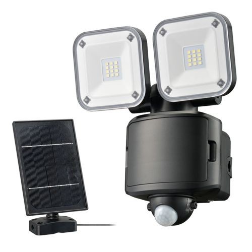 オーム電機(OHM) LS-S120W2 monban 防犯センサーライト 2灯ハイブリッド式 1200ルーメン