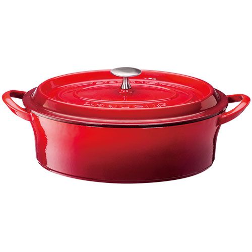 イシガキ産業 ボンボネール ココットオーバル IH対応 両手鍋 26 cm 3635 レッド