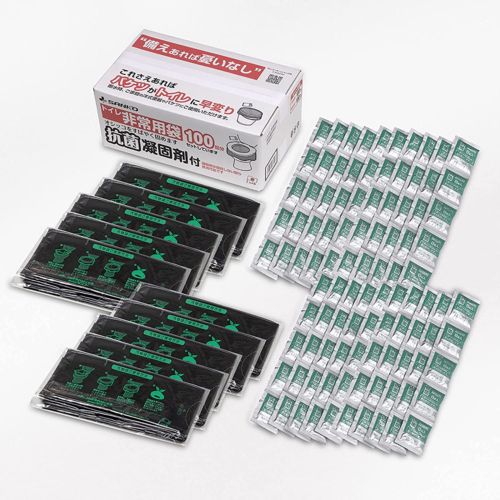 株 サンコー 非常用簡易トイレ トイレ非常用袋 抗菌凝固剤付 100回分 RB 07