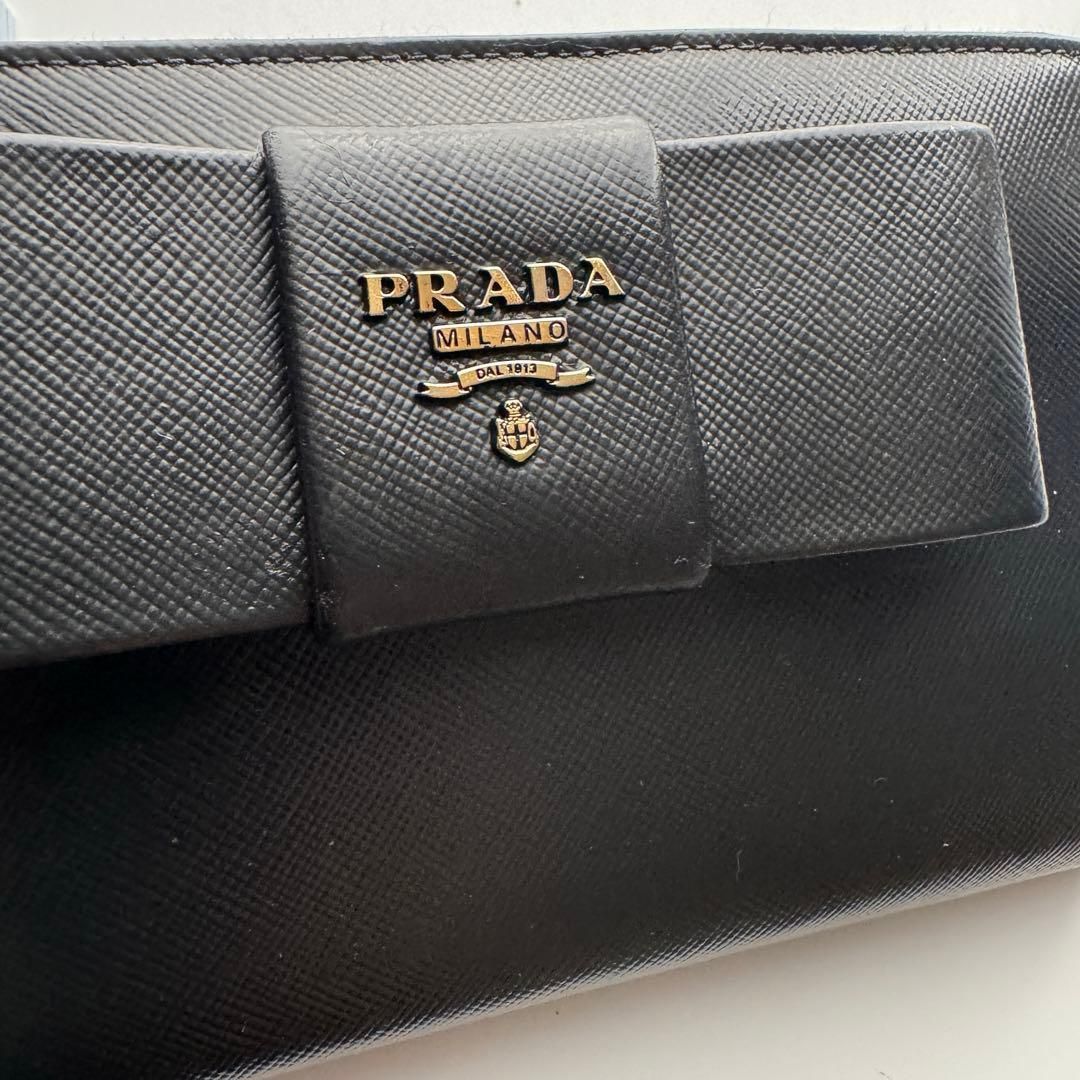 237 PRADA プラダ ラウンドファスナー 長財布 リボン