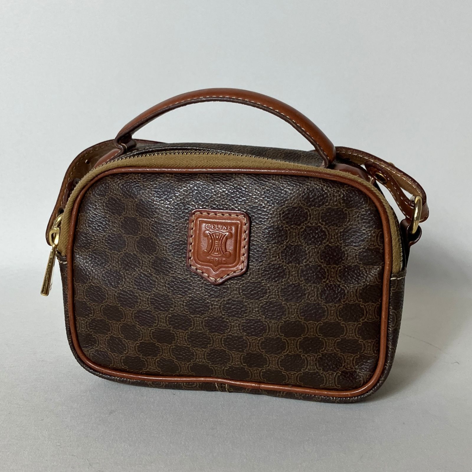 2512-125｜セリーヌ ショルダーバッグ ブラウン マカダム柄 トリオンフ