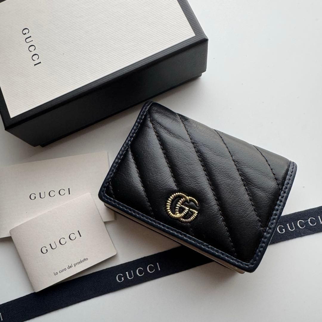 美品】 241 GUCCI グッチ マーモント 2つ折り 財布 コンパクト 【公式